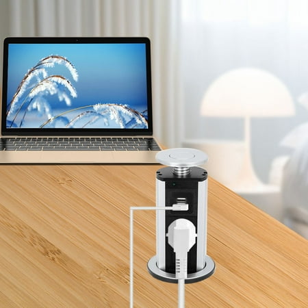2x USB Argent Professionnel Prises De Courant Installation Prise De Courant environ escamotable 3 positions